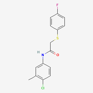 molecular formula C15H13ClFNOS B5817085 N-(4-chloro-3-methylphenyl)-2-[(4-fluorophenyl)thio]acetamide 