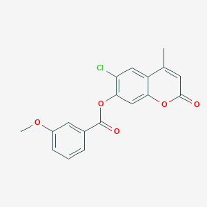 molecular formula C18H13ClO5 B5817091 6-chloro-4-methyl-2-oxo-2H-chromen-7-yl 3-methoxybenzoate 