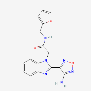 molecular formula C16H14N6O3 B5817125 2-[2-(4-amino-1,2,5-oxadiazol-3-yl)-1H-benzimidazol-1-yl]-N-(2-furylmethyl)acetamide 
