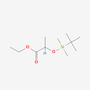 B058172 Propanoic acid, 2-[[(1,1-dimethylethyl)dimethylsilyl]oxy]-, ethyl ester CAS No. 105198-38-7
