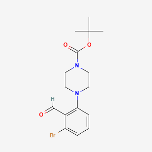 molecular formula C16H21BrN2O3 B581722 2-溴-6-(4-BOC-哌嗪基)苯甲醛 CAS No. 1381944-27-9