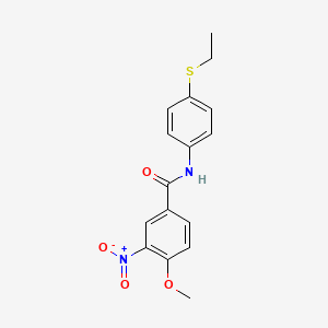 molecular formula C16H16N2O4S B5817220 N-[4-(ethylthio)phenyl]-4-methoxy-3-nitrobenzamide CAS No. 519018-62-3