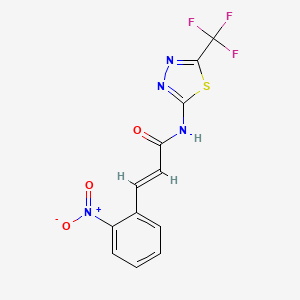 3-(2-nitrophenyl)-N-[5-(trifluoromethyl)-1,3,4-thiadiazol-2-yl]acrylamide