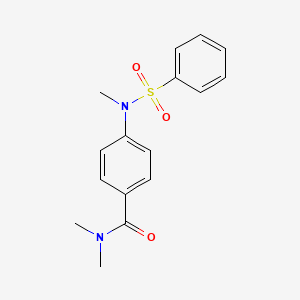 molecular formula C16H18N2O3S B5817257 N,N-dimethyl-4-[methyl(phenylsulfonyl)amino]benzamide 