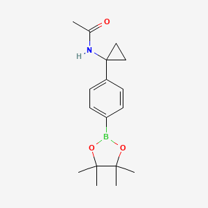 B581728 N-(1-(4-(4,4,5,5-Tetramethyl-1,3,2-dioxaborolan-2-yl)phenyl)cyclopropyl)acetamide CAS No. 1218789-39-9