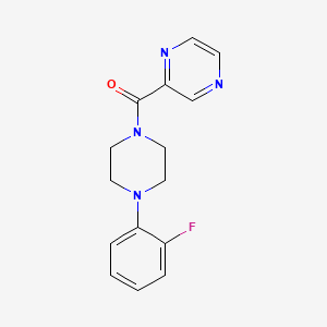 molecular formula C15H15FN4O B5817321 2-{[4-(2-fluorophenyl)-1-piperazinyl]carbonyl}pyrazine 