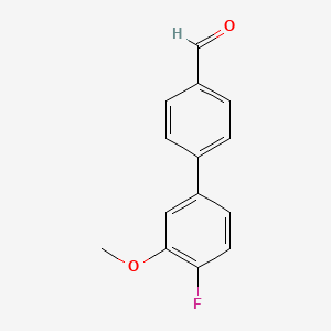 molecular formula C14H11FO2 B581733 4-(4-Fluoro-3-methoxyphenyl)benzaldehyde CAS No. 1393441-86-5