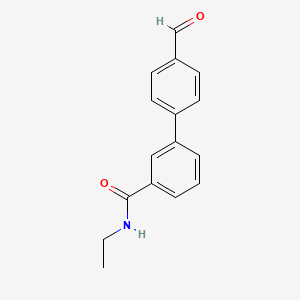 molecular formula C16H15NO2 B581734 N-Ethyl-3-(4-formylphenyl)benzamide CAS No. 1393441-87-6