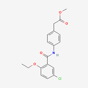 molecular formula C18H18ClNO4 B5817340 methyl {4-[(5-chloro-2-ethoxybenzoyl)amino]phenyl}acetate 