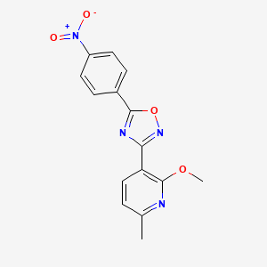 molecular formula C15H12N4O4 B5817348 2-methoxy-6-methyl-3-[5-(4-nitrophenyl)-1,2,4-oxadiazol-3-yl]pyridine 