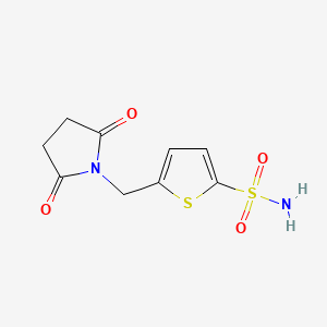 molecular formula C9H10N2O4S2 B581735 N-(5-Aminosulfonylthiophen-2-YL)succinimide CAS No. 1393441-98-9