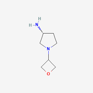 molecular formula C7H14N2O B581736 (3R)-1-(氧杂环丁-3-基)吡咯烷-3-胺 CAS No. 1256667-56-7