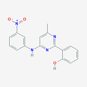 molecular formula C17H14N4O3 B5817367 2-{4-methyl-6-[(3-nitrophenyl)amino]-2-pyrimidinyl}phenol 