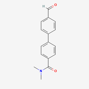 molecular formula C16H15NO2 B581737 4-(4-甲酰基苯基)-N,N-二甲基苯甲酰胺 CAS No. 1393442-21-1