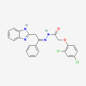 molecular formula C23H18Cl2N4O2 B5817397 N'-[2-(1H-benzimidazol-2-yl)-1-phenylethylidene]-2-(2,4-dichlorophenoxy)acetohydrazide 