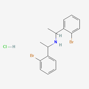 molecular formula C16H18Br2ClN B581741 双(1-(2-溴苯基)乙基)胺，盐酸盐 CAS No. 1393442-47-1