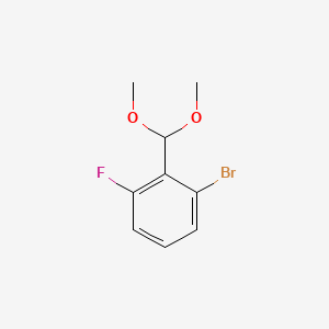 molecular formula C9H10BrFO2 B581742 1-溴-2-(二甲氧基甲基)-3-氟苯 CAS No. 1393442-56-2