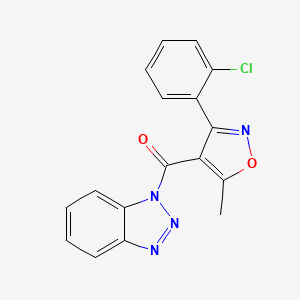 molecular formula C17H11ClN4O2 B5817434 1-{[3-(2-chlorophenyl)-5-methyl-4-isoxazolyl]carbonyl}-1H-1,2,3-benzotriazole 