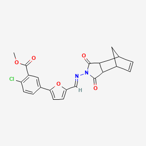 methyl 2-chloro-5-(5-{[(3,5-dioxo-4-azatricyclo[5.2.1.0~2,6~]dec-8-en-4-yl)imino]methyl}-2-furyl)benzoate