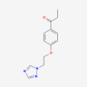 molecular formula C13H15N3O2 B5817458 1-{4-[2-(1H-1,2,4-triazol-1-yl)ethoxy]phenyl}-1-propanone 