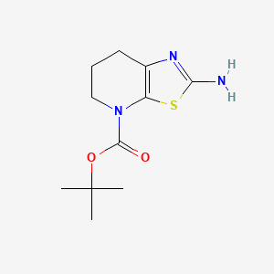 molecular formula C11H17N3O2S B581749 tert-Butyl 2-amino-6,7-dihydrothiazolo[5,4-b]pyridine-4(5H)-carboxylate CAS No. 1313712-23-0