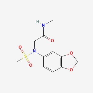 molecular formula C11H14N2O5S B5817527 N~2~-1,3-benzodioxol-5-yl-N~1~-methyl-N~2~-(methylsulfonyl)glycinamide 