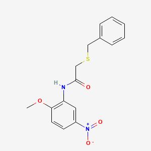 molecular formula C16H16N2O4S B5817574 2-(benzylthio)-N-(2-methoxy-5-nitrophenyl)acetamide 