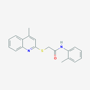 molecular formula C19H18N2OS B5817577 N-(2-methylphenyl)-2-[(4-methyl-2-quinolinyl)thio]acetamide 