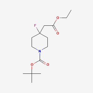 molecular formula C14H24FNO4 B581760 Tert-butyl 4-(2-ethoxy-2-oxoethyl)-4-fluoropiperidine-1-carboxylate CAS No. 1235842-48-4