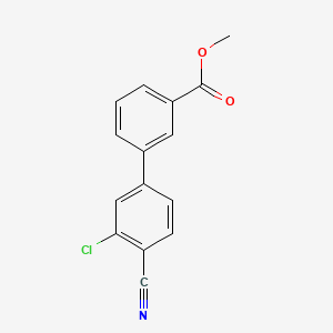 molecular formula C15H10ClNO2 B581761 甲基3-(3-氯-4-氰基苯基)苯甲酸酯 CAS No. 1355247-44-7