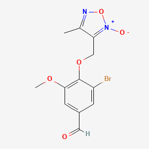 3-bromo-5-methoxy-4-[(4-methyl-2-oxido-1,2,5-oxadiazol-3-yl)methoxy]benzaldehyde