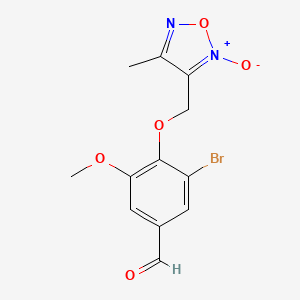 molecular formula C12H11BrN2O5 B5817619 3-bromo-5-methoxy-4-[(4-methyl-2-oxido-1,2,5-oxadiazol-2-ium-3-yl)methoxy]benzaldehyde 