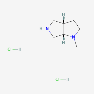molecular formula C7H16Cl2N2 B581763 (3aS,6aS)-1-甲基-六氢吡咯并[3,4-b]吡咯二盐酸盐 CAS No. 1417789-50-4