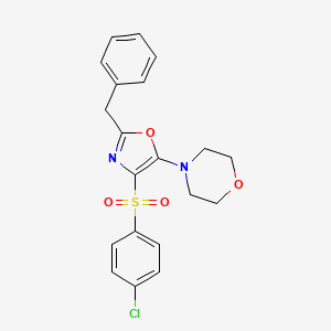 molecular formula C20H19ClN2O4S B5817631 4-{2-benzyl-4-[(4-chlorophenyl)sulfonyl]-1,3-oxazol-5-yl}morpholine 