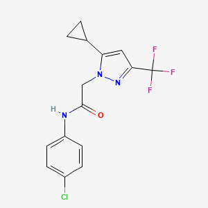 N-(4-chlorophenyl)-2-[5-cyclopropyl-3-(trifluoromethyl)-1H-pyrazol-1-yl]acetamide