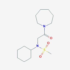 molecular formula C15H28N2O3S B5817651 N-[2-(1-azepanyl)-2-oxoethyl]-N-cyclohexylmethanesulfonamide 
