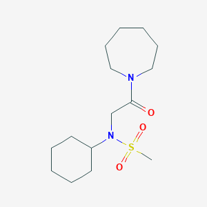 molecular formula C15H28N2O3S B5817651 N-[2-(azepan-1-yl)-2-oxoethyl]-N-cyclohexylmethanesulfonamide 