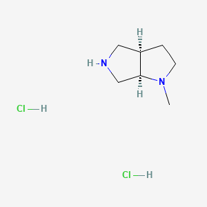 molecular formula C7H16Cl2N2 B581766 (3aR,6aR)-1-Methyl-hexahydropyrrolo[3,4-b]pyrrole Dihydrochloride CAS No. 1417789-76-4