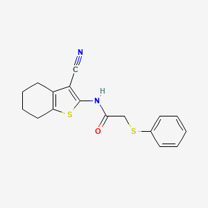 molecular formula C17H16N2OS2 B5817661 N-(3-cyano-4,5,6,7-tetrahydro-1-benzothien-2-yl)-2-(phenylthio)acetamide 
