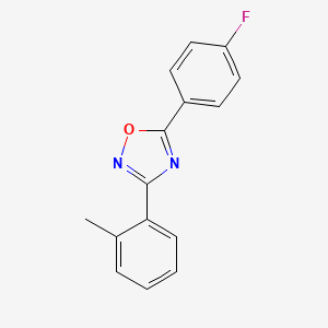 molecular formula C15H11FN2O B5817680 5-(4-fluorophenyl)-3-(2-methylphenyl)-1,2,4-oxadiazole 