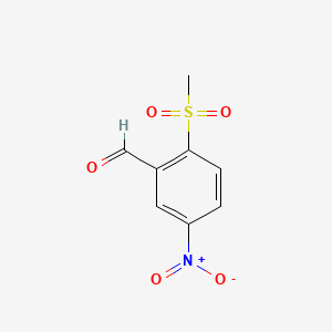 molecular formula C8H7NO5S B581769 2-甲磺酰基-5-硝基苯甲醛 CAS No. 1423037-20-0