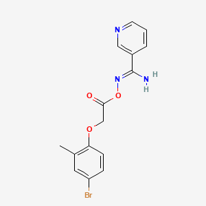 molecular formula C15H14BrN3O3 B5817699 N'-{[2-(4-bromo-2-methylphenoxy)acetyl]oxy}-3-pyridinecarboximidamide 