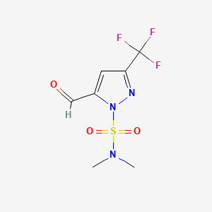 molecular formula C7H8F3N3O3S B581770 5-Formyl-N,N-dimethyl-3-(trifluoromethyl)pyrazole-1-sulfonamide CAS No. 1423037-33-5