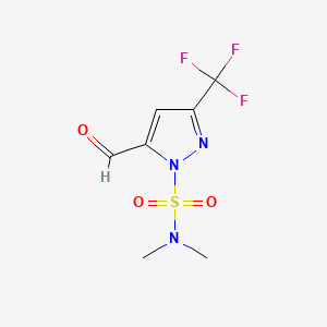 molecular formula C7H8F3N3O3S B581770 5-甲酰基-N,N-二甲基-3-(三氟甲基)吡唑-1-磺酰胺 CAS No. 1423037-33-5