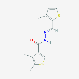 molecular formula C13H14N2OS2 B5817710 4,5-dimethyl-N'-[(3-methyl-2-thienyl)methylene]-3-thiophenecarbohydrazide 