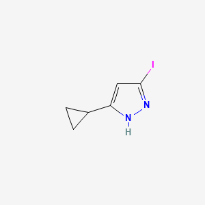 molecular formula C6H7IN2 B581772 5-Cyclopropyl-3-iodo-1H-pyrazole CAS No. 1218791-06-0