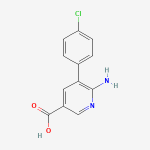 molecular formula C12H9ClN2O2 B581773 6-Amino-5-(4-chlorophenyl)pyridine-3-carboxylic acid CAS No. 1426958-49-7