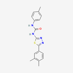 molecular formula C18H18N4OS B5817732 N-[5-(3,4-dimethylphenyl)-1,3,4-thiadiazol-2-yl]-N'-(4-methylphenyl)urea 