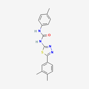 molecular formula C18H18N4OS B5817732 1-[5-(3,4-Dimethylphenyl)-1,3,4-thiadiazol-2-yl]-3-(4-methylphenyl)urea 