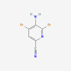 molecular formula C6H3Br2N3 B581775 5-Amino-4,6-dibromopyridine-2-carbonitrile CAS No. 1429510-81-5